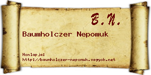 Baumholczer Nepomuk névjegykártya